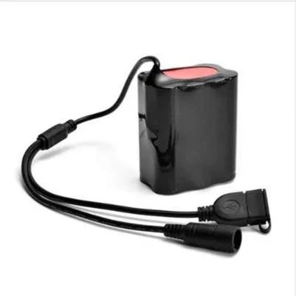 Luzes 8.4V USB recarregável 12000mAh 6X18650 Bateria para bicicleta luz tocha julho27