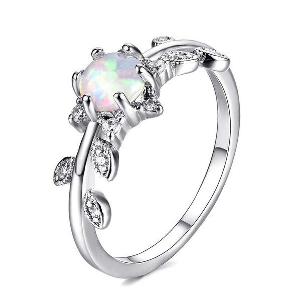 10 peças 1 lote de jóias de casamento na moda Opal Gems Silver Rings Russia American Australia Women Rings Jóias Presente203b