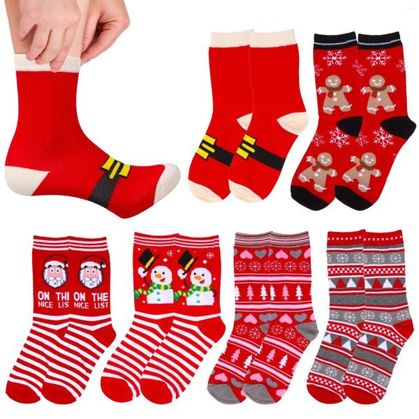 Erkek Çoraplar 6 Çift Noel ve Kadın Çorapları Paketli Erkekler Komik Kişilik