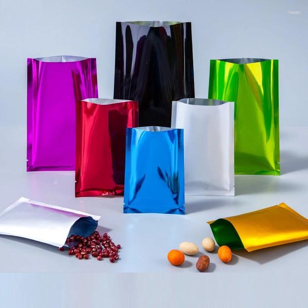 Wrap regalo 100 pezzi Riealibili Colori risiedibili in alluminio aperto foglio di guarnizione di sigillazione per imballaggio per imballaggi per caffettiere Maschera da noce sacca per vuoto da noce