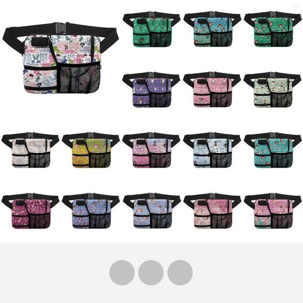 Borse per la scuola stampare Fanny Pack Multi Pocket Organizer Belt con taschine a cinghia regolabile portatile