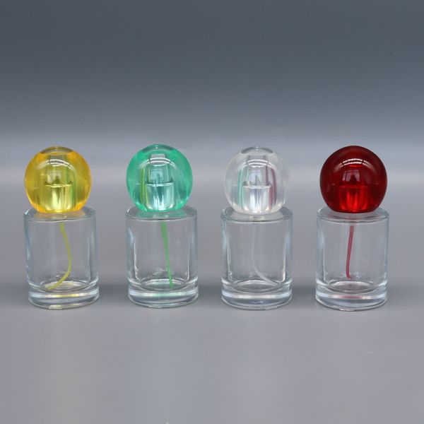 30ml Premium Parfüm Şişesi Renk Topu Kapak Taşınabilir Parfüm Dispenser Şişe Preslenmiş Sprey Şişesi