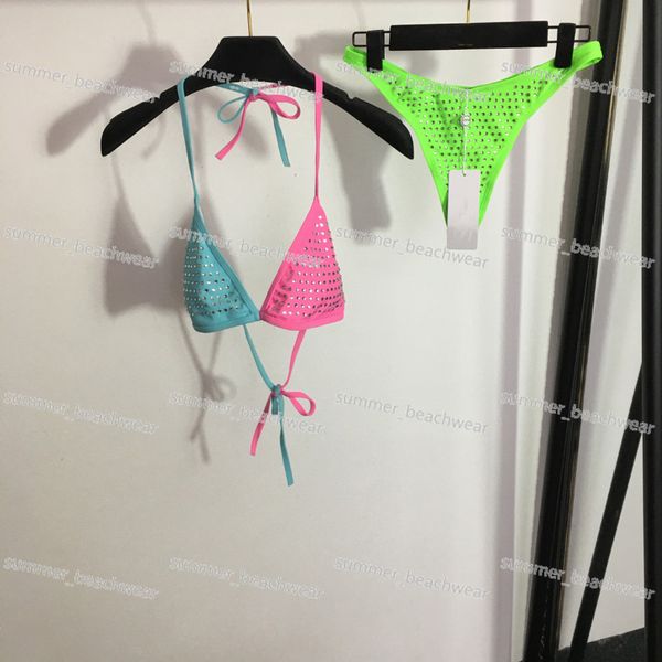 Designer Diamant gedruckt Badeanzug sexy gegen Neck Bikini Frauen Halfter Bademoter für Sommer Beach Party Surf Bikini