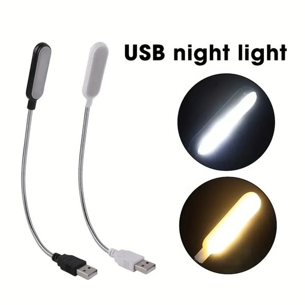 Luce di lettura a LED USB nere da 1 pc, Luce notturna per protezione per gli occhi USB portatili, laptop Desktop Desktop Desktop Desk Lample