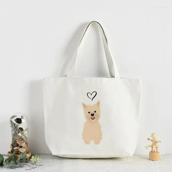 SAGGI SHOPING La vita è migliore con una borsa da donna semplice di Cairn Terrier Elegante borse per sacchetti per la spalla per ragazze casual