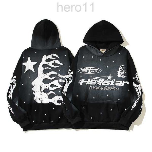 Hellstar Hoody 2023 Herren Designer Hoodies Grafikbrief Moire Print Hoodie Streetwear Herbst und Winter Loose Casual Y2K Hooded Sweatshirt Oversize M2 3cse