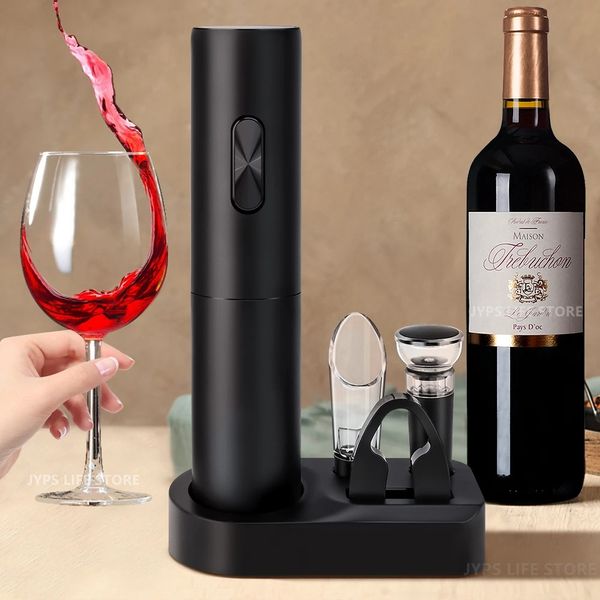 Abridor de vinho elétrico Conjunto de vermelho automático com cortador de saca -rolhas para amantes de festas Acessórios de cozinha Presente 231221