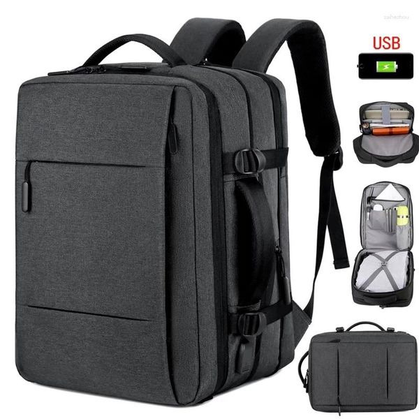 Sırt çantası xzan kapasitesi genişletilebilir usb şarj erkek dizüstü bilgisayar çantası su geçirmez iş seyahati geri paketi bagaj çantası mochila