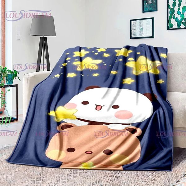 Cute Bubu e Dudu Series Coperte Cartoon Print Kids Kids Flann Flancia Soft comodo Regola di compleanno da viaggio in casa 231221