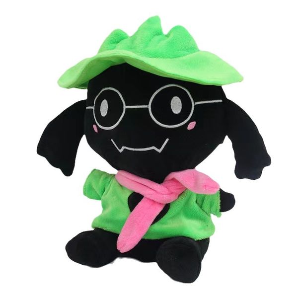 Peluche di peluche cartone animato da 9,8 pollici carino e morbido, il migliore per i bambini a Natale e Halloween (verde nero) Ralsei peluche in bianco e nero peluche di clown nero