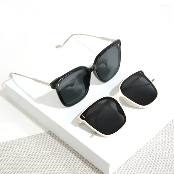 Óculos de sol Charmleo Square emoldurado para homens Menas Moda Big Som Sun Glasses Eyewear Tons ao ar livre Anti-reflexivo UV400