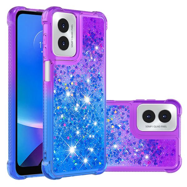 Custodie da shock di lusso per motorola moto g potenza 5g 2024 g gioca 4g 2024 potenza 2023 stilo g 5g gradiente cardiaco bling glitter liquido morbido tpu coperchio anti -shock