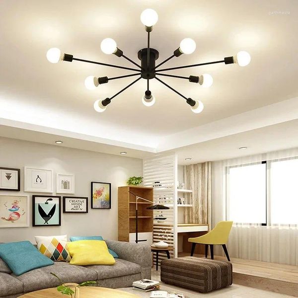 Lustres 6 8 10 ferro Moderno Sputnik Teto Satélite Lâmpada pendurada Candelier Lustra Luminária de luminária Decoração da sala de jantar de vida em casa