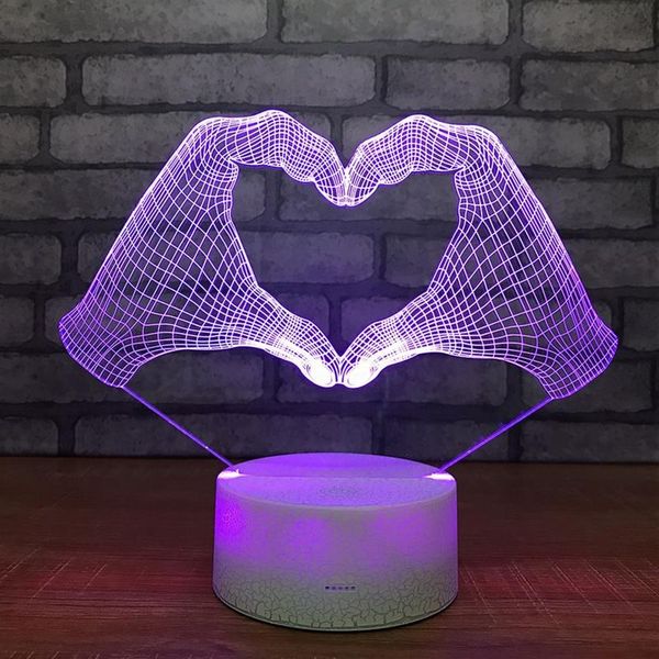 LED LED ACRILICO LETTO CUSTIME 3D NOTTE NOTTE LUCI NOTTE AMORE DEGORE DELLA MANA DELLA MANA GIOCO PER LAGUE DI CAMERE BAMBINO USB LAMPAGNO LADAGNO LAMP221I