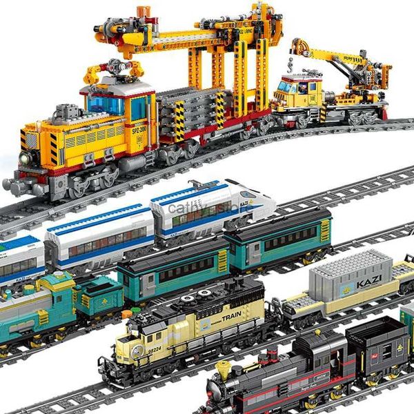 Blocchi idee per esperti creativi Lecomotive Steam Train MOC Railway Express Bricks Model Modulare Building Building Grows for Children Giftsl231222