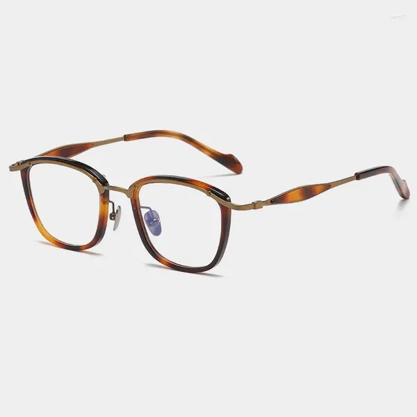Солнцезащитные очки титановые очки для чтения мужчина -женщины винтажные ацетатные очки рамы оптические рецептурные очки против отражения 1.25 1,75