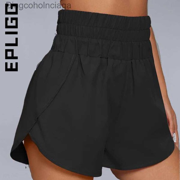 Женские шорты Epligg Shape Running 2023 Шорты Women Wide Leg The Grows Shorts для женщин с высокой эластичной тренажерой Fem Fem.