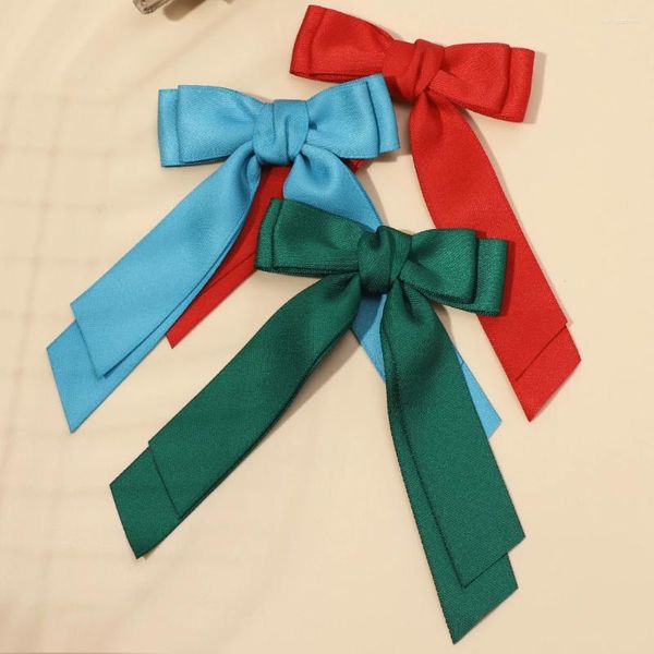 Saç Aksesuarları Moda Kumaş Bow Ties Klipler Saten Kelebek Şerit Saçkop Kız Bayanlar için Bowknot Saç Tespitleri