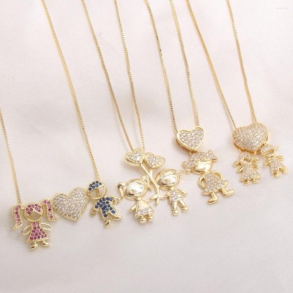 Подвесные ожерелья Sunsll Custom Семейство персонализированное сердце рука обнять ожерелье детские мальчики для девочек ювелирные изделия для женщин подарка на день рождения