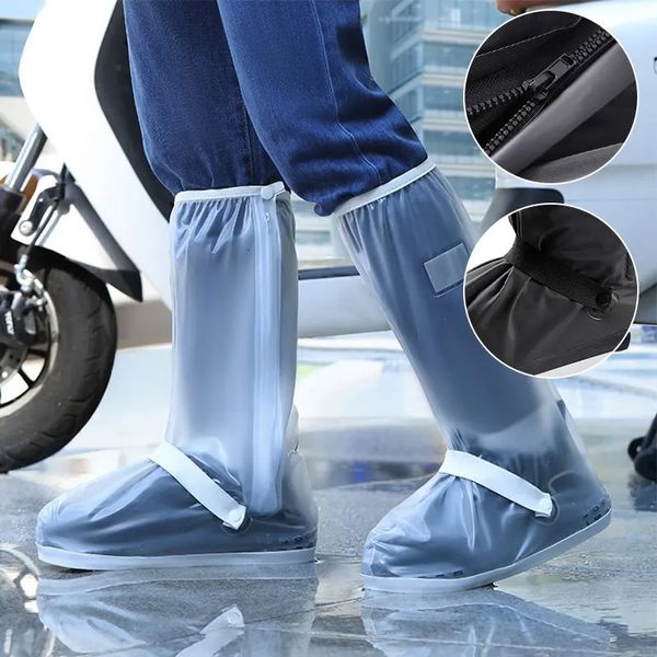 Sapatos de chuva Cubra homens Mulheres Prova à prova d'água Protecção de alto cilindro Acessórios de bota de luz de luz resistente a desgaste 231221
