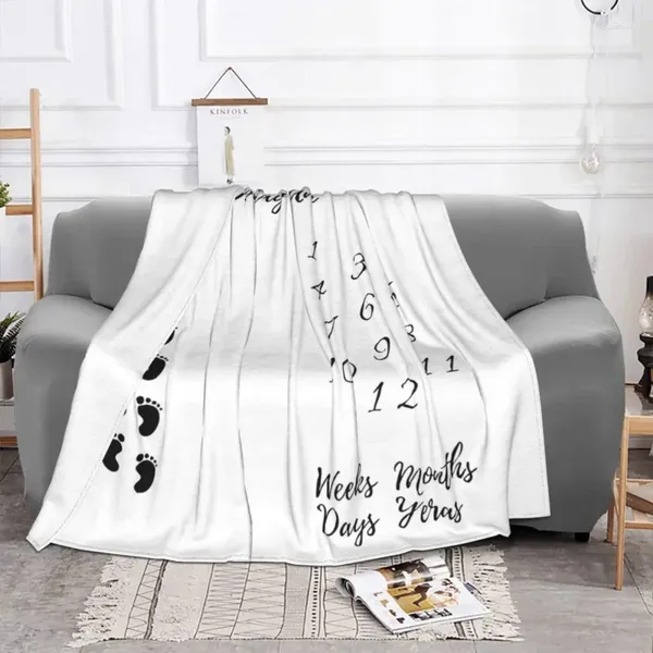 Cobertores nascidos bebês POGRAÇÃO Milestone Flannel Record Growth Baby Throw Blanket para colaboristas de escritório