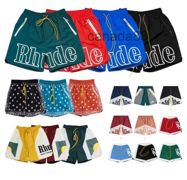 RH Designer Men Limited Rhude Shorts Summer Swim Short Knee Lunghezza Hip Hop High Street Sports Training Pants da spiaggia da uomo Elastico Maglie a rete XYUF XYUF