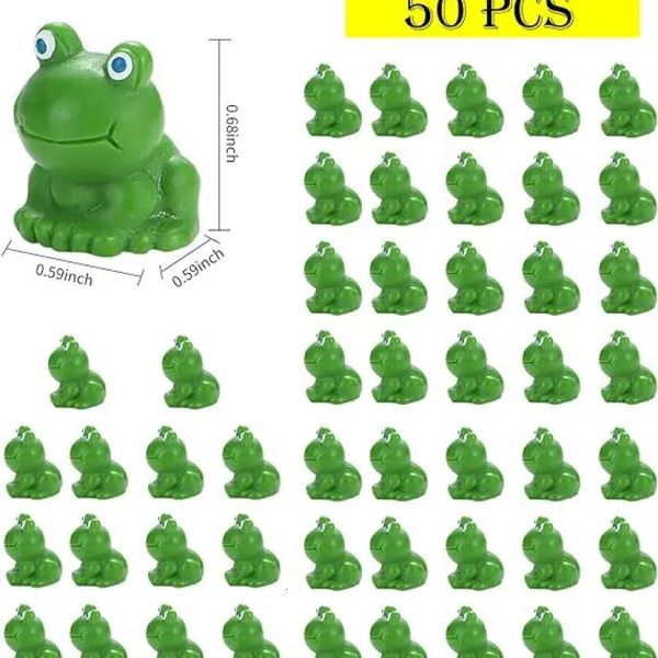 50pcs mini sapo decoração de jardim 7 cores figuras de sapo decoração em miniatura para plantas em vasos