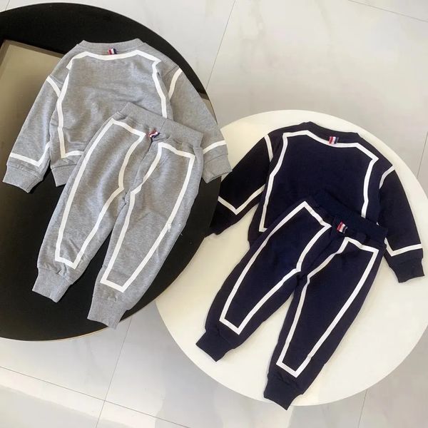 Детская двухдельная набор дизайнерская детская одежда с длинным рукавом детская одежда для малышей пулвер для девочка мальчик сет