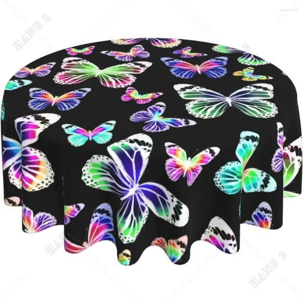 Tale de mesa Butterfly para decoração Rodado de 60 polegadas Flor de pássaro Toelas de mesa Piquenique para festa da cozinha