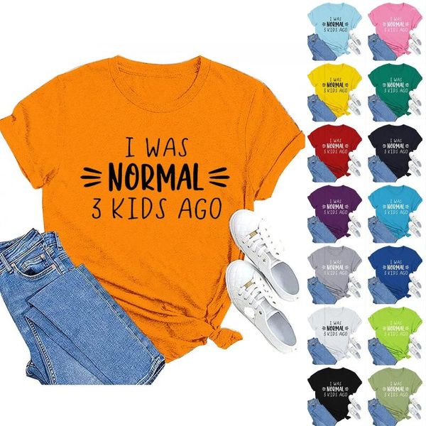 Frauenblusen Ich war normal 3 Kinder Sweatshirt für Frauen Kurzarm lässige lustige lustige Mutter Geschenke Sommerpullover t Spandex Hemden