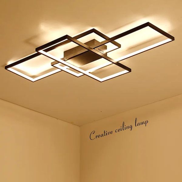 Luci Nuovo arrivo il lampadario a soffitto a led nero/nero per soggiorno camera da letto in alluminio moderno lampadario a soffitto a LED moderno