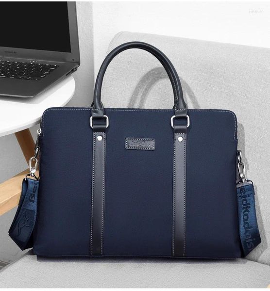 Briefzüge modische Doppel -Reißverschluss Aktentasche Wassersicher Unisex Handtasche Kausaler Mann 'Schulterkreuzkörperbeutel Laptop Message Travel