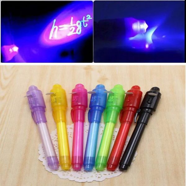 Unsichtbarer Tintenstift, Spionagemittel mit UV -Licht, magischer Marker für geheime Nachricht, Schatzkastenpreise, Kinderpartybevorzugungen, Spielzeuggeschenk