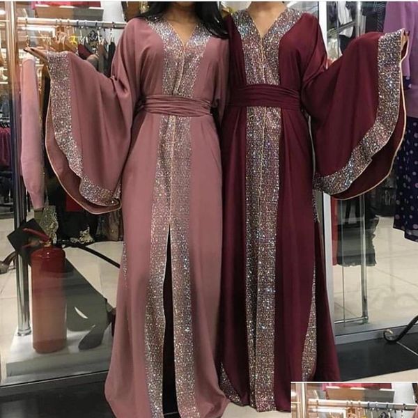 Roupas étnicas Malásia dubai abaya vestido paquistão djellaba hijab vestidos de noite mulheres caftan marroquino kaftan bangladesh turco i dh1nb