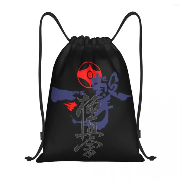 Bolsas de compras Custom Kyokushi Karate Drawstring para treinamento de ioga Macks Men Women Martial Arts Sports Gym Sackpack