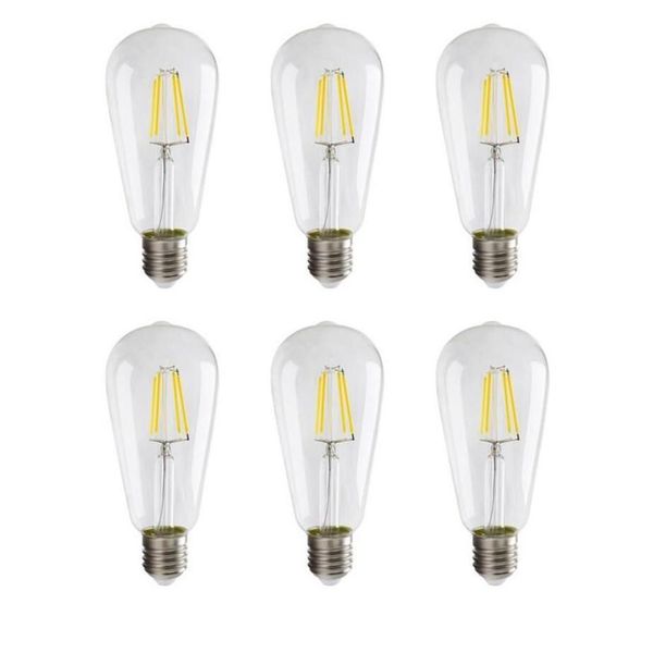 E27 ST64 LED-Glühbirnen Vintage LED-Filamentbirne Retro Lichter 2W 4W 6W 8W warmes weißes AC110-240v272u