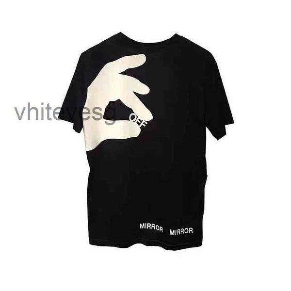 Camisetas masculinas de flecha irregular branca de dedo de verão solto de manga curta para homens designer feminino letra impressa x no kryk
