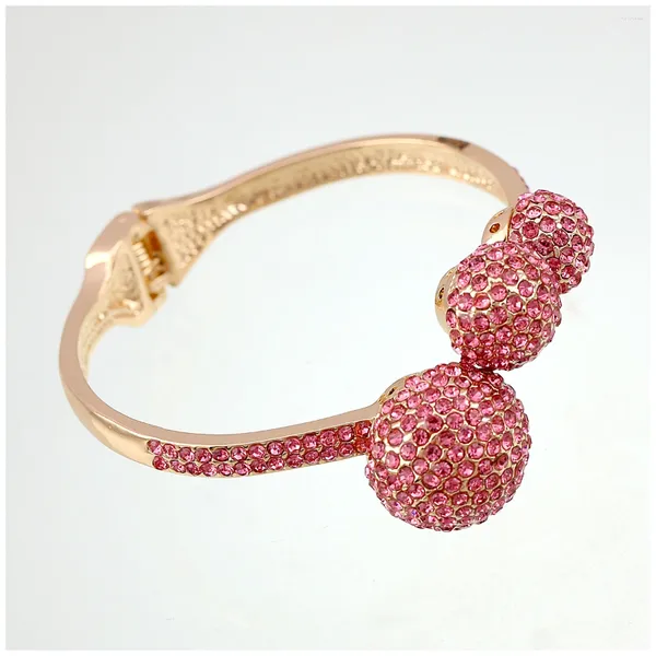 Blangle da 3 pezzi palline di strass piena di rinestone Bracciale di moda bohémien Giorrillo a 4 colori in oro