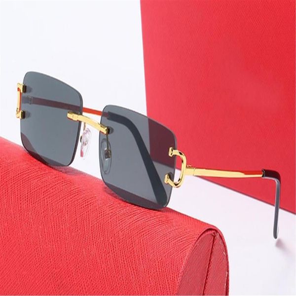 Neue Frankreich Sport Sonnenbrille für Männer umweltmodische Mann Frauen Glass Randless Retro Vintage Gold Brille Rahmen Buffalo H279n