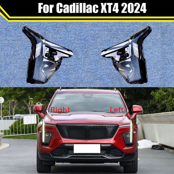 Araba Ön Far Kafa Lambası Işık Şeffaf abajur Cadillac için Otomatik Cam Lens Kabuğu Cadillac XT4 2024 Far Kapağı