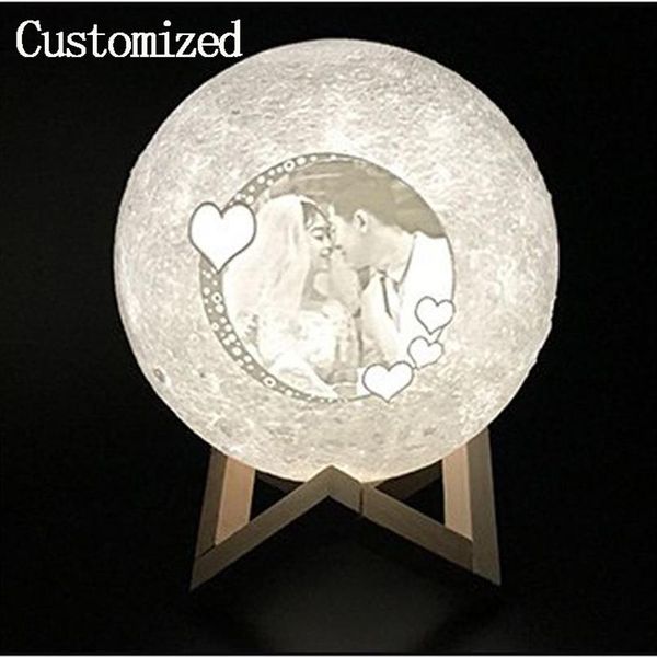 Benutzerdefinierte LED -Tischlichter Mond Nachtlicht Einfache Innenbeleuchtung Lebende Studienlampe Custom Lampen Kreativität Hochzeit Geburtstagsgeschenk Cu224g