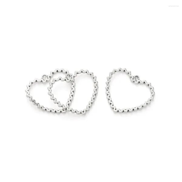 Ciondoli 10pcs tibetani argento amore cuore cornice aperta pendenti di cornice per collane fai -da -te che producono accessori