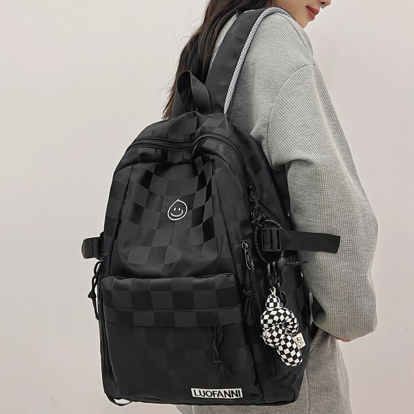 Women Plaid Leisure School Tasche Mädchen Reise Laptop Rucksack weibliche Teenager Buchbeutel Damen Nylon College Packet Fashion 231222