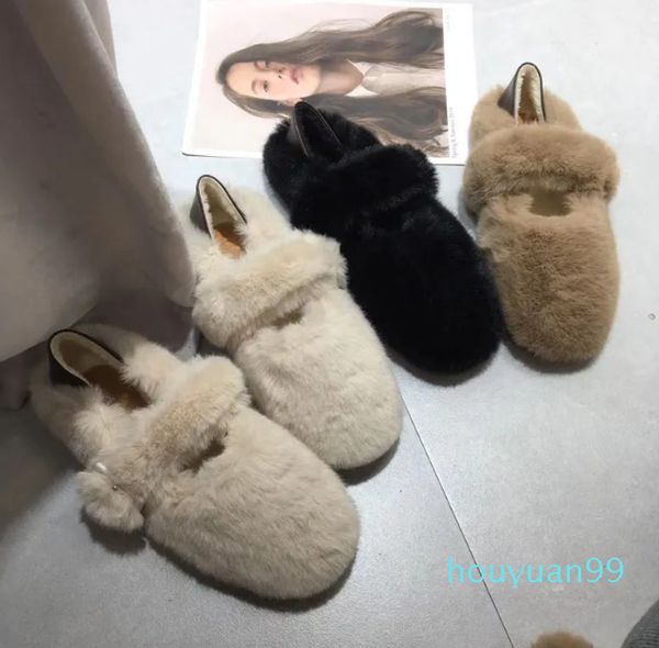 Зимой новой обуви Mao Mao Women носили плоские дно плюс бархатные туфли для внутренних и открытых ватных туфель для женщин.