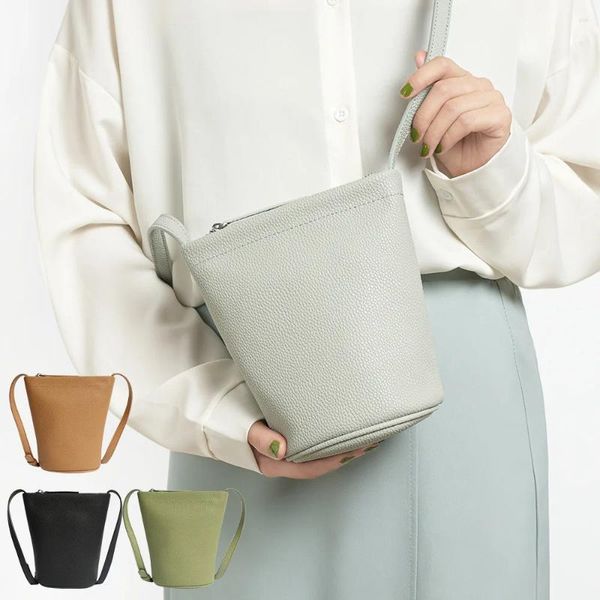 Bolsas de noite bolsa feminina telefone celular couro genuíno pequeno crossbody moda moda simples ombro bola de balde