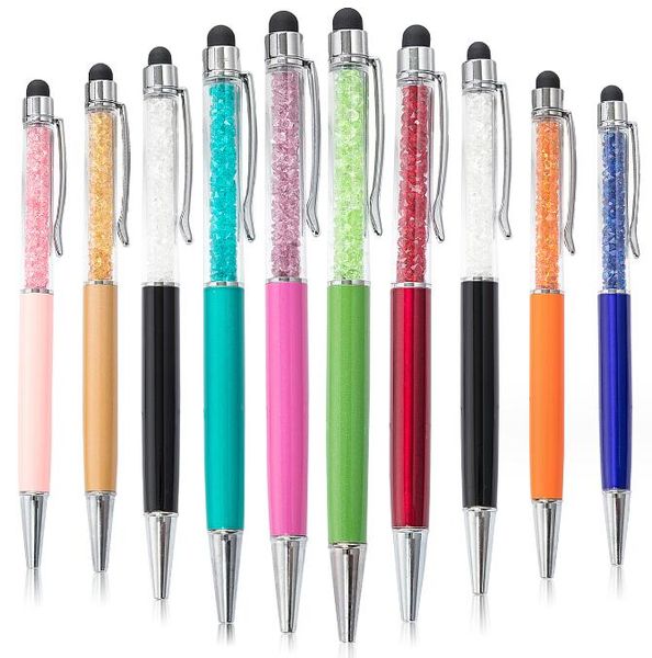 Kristallballpoint Stift Sand Glitzer Metall Ball Stifte Mode kreativer Stylus -Touch Stift zum Schreiben von Schreiben von Stationery Office School Ballpen Metal Ballpoint Stifte