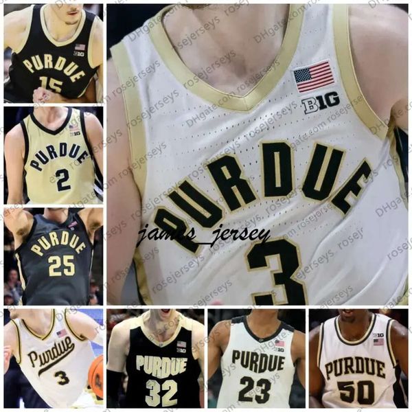 Jam Custom NCAA Purdue Boilermakers Jerseys 0 Mason Gillis 4 Trey Kaufman-Reenn 5 Brandon Newman Black White Gold Grey Jersey para Men