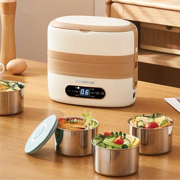 2L Smart Electric Lunchbox Heizung Lunchbox Tragbarer Dampf Kochstopf Konstante Temperatur Heizung Heizung Büro 220 V 231221