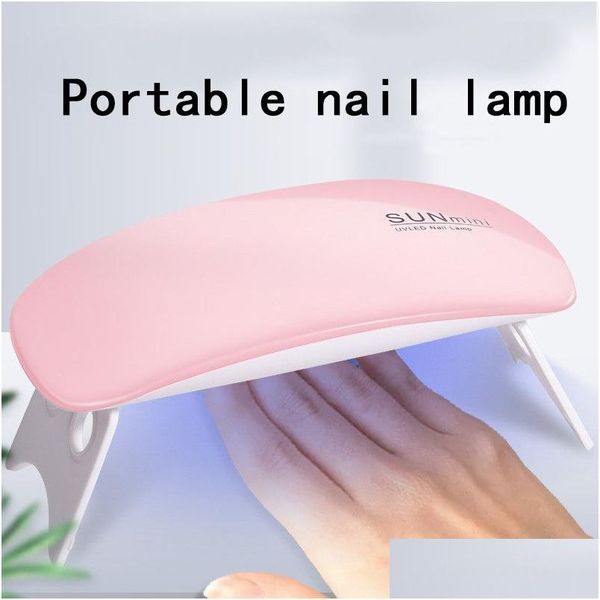 Outra lâmpada de unha portátil de UV portátil com 6 LEDs para manicure Gel Secer Seco Polish Sensor Mini Ferramentas Drop Delt Dhvse