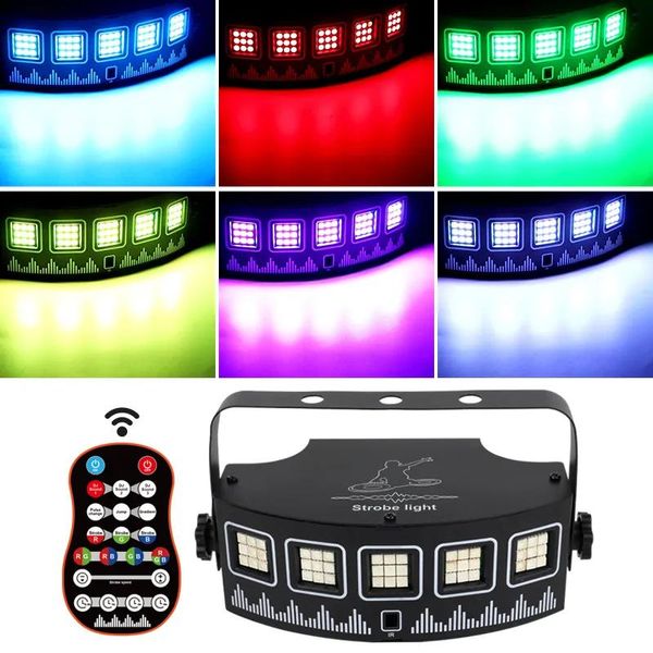 Effekte 5 Augen 45 LEDs RGBW UV -Stroblicht -Lichter Bühneneffekt Beleuchtung für DJ Disco Home Party Control Schall Auto Fernbedienungsmodi Waschlampe